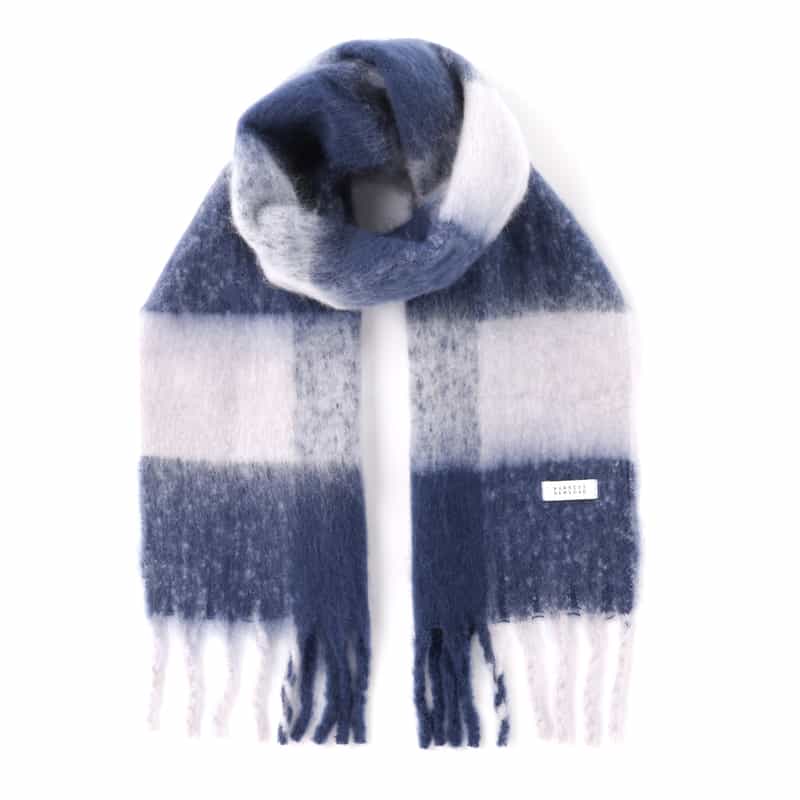 チェック柄フリンジスカーフ