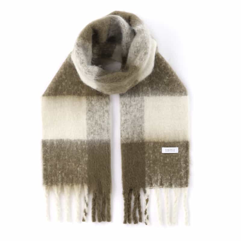 チェック柄フリンジスカーフ