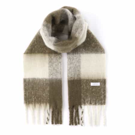 チェック柄フリンジスカーフ