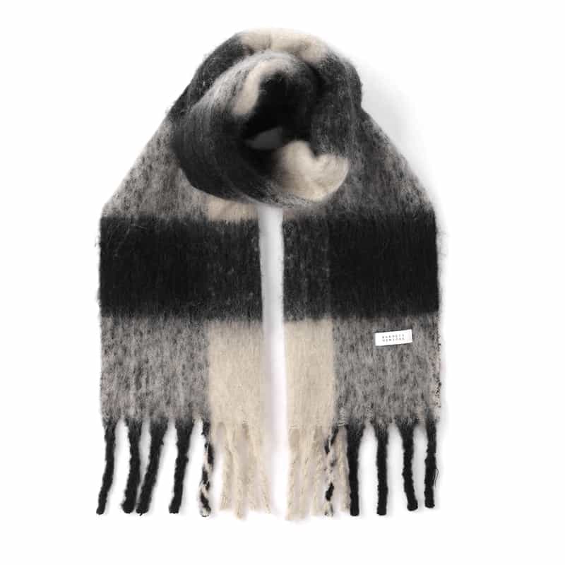 チェック柄フリンジスカーフ