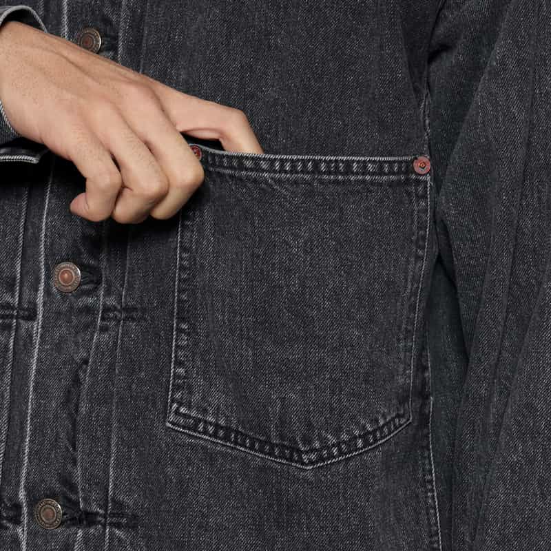 BARNEYS NEW YORK ユーズド加工デニムジャケット BLACK