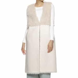 フェイクファー リバーシブル ロングベスト