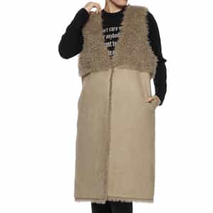 フェイクファー リバーシブル ロングベスト