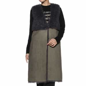 フェイクファー リバーシブル ロングベスト