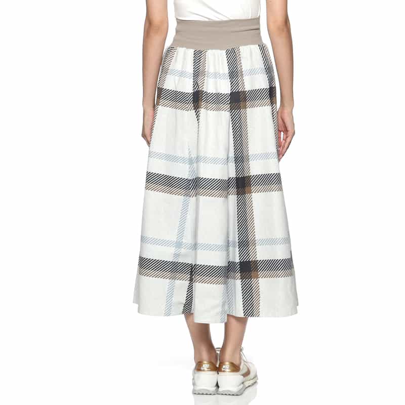 BARNEYS NEW YORK ウォッシャブル チェック柄リバーシブルスカート BEIGE