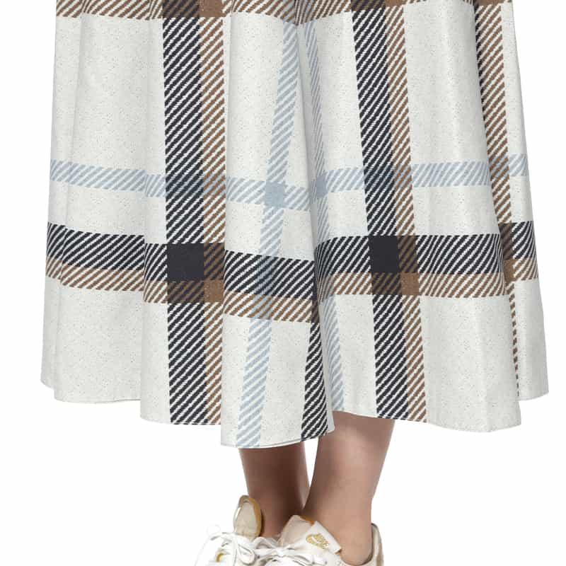 BARNEYS NEW YORK ウォッシャブル チェック柄リバーシブルスカート BEIGE