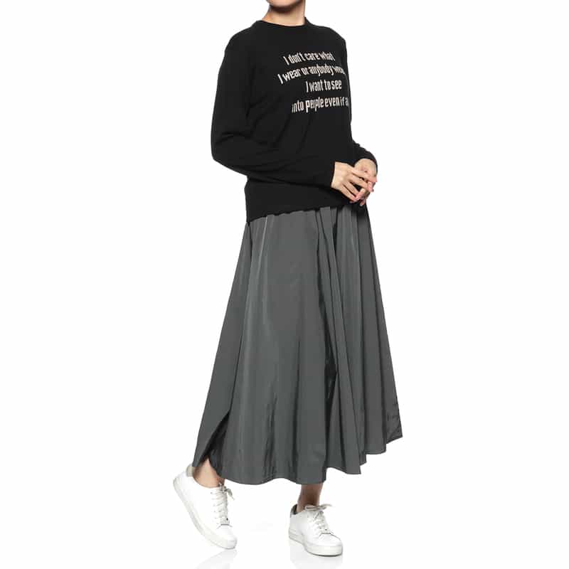 BARNEYS NEW YORK ウォッシャブル チェック柄リバーシブルスカート GRAY