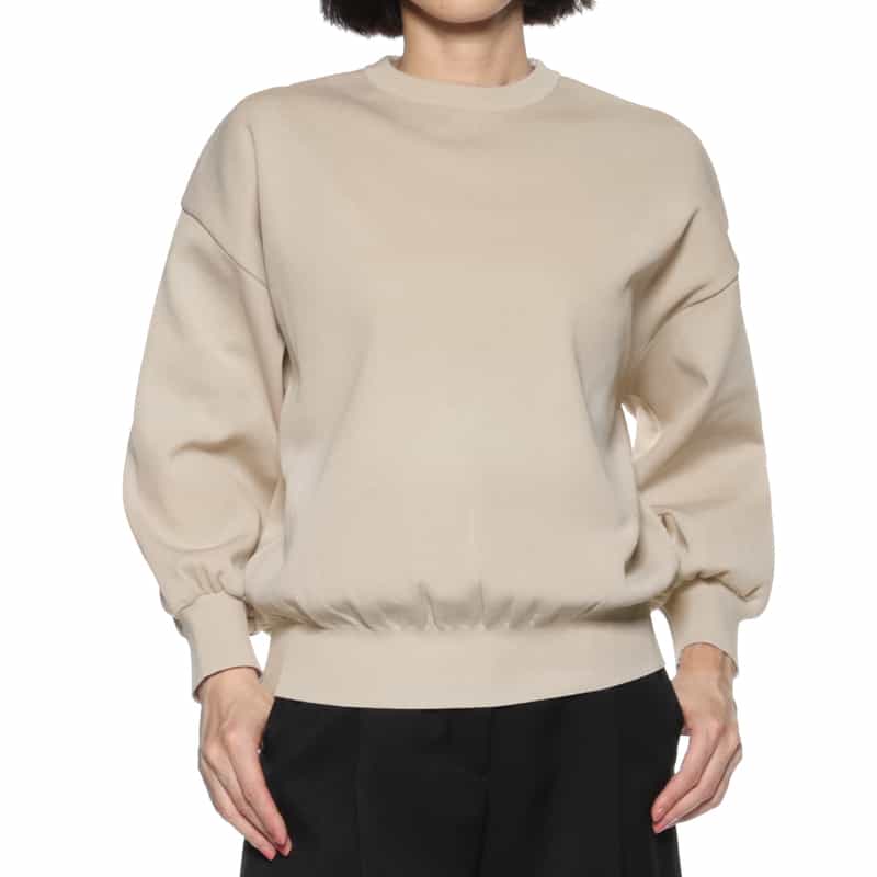BARNEYS NEW YORK ウォッシャブル クルーネックニットプルオーバー LT BEIGE