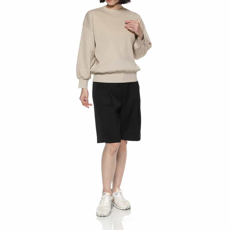BARNEYS NEW YORK ウォッシャブル クルーネックニットプルオーバー LT BEIGE