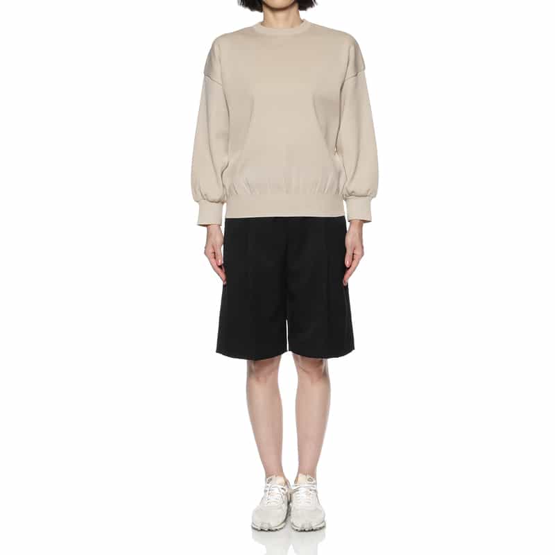 BARNEYS NEW YORK ウォッシャブル クルーネックニットプルオーバー LT BEIGE