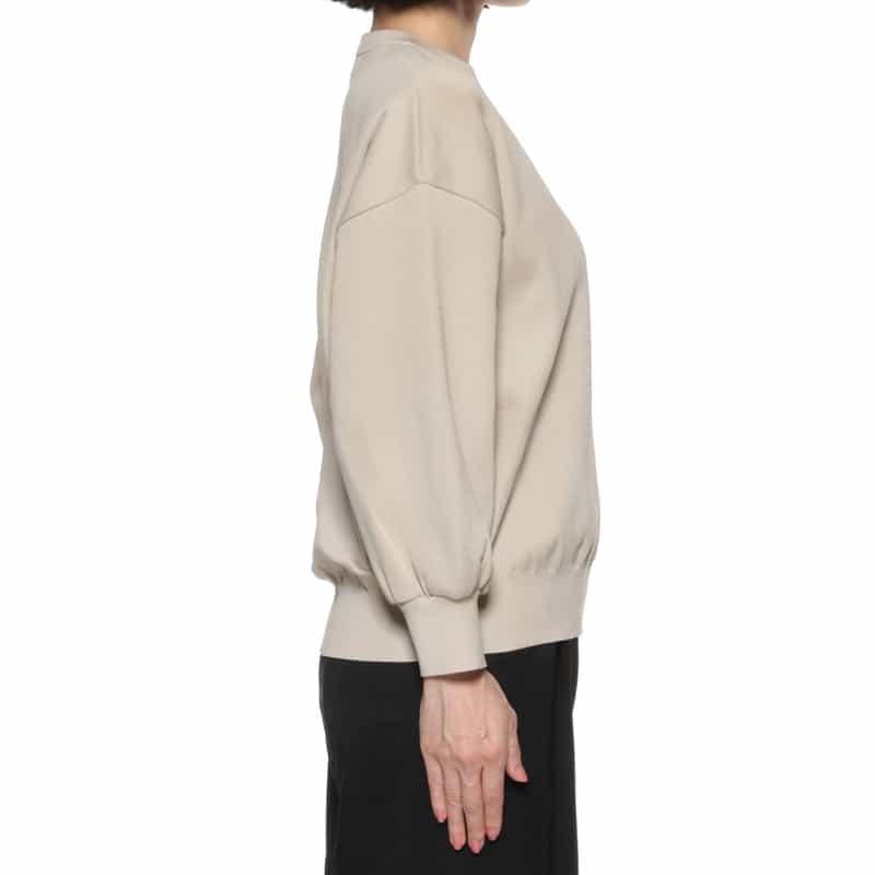 BARNEYS NEW YORK ウォッシャブル クルーネックニットプルオーバー LT BEIGE