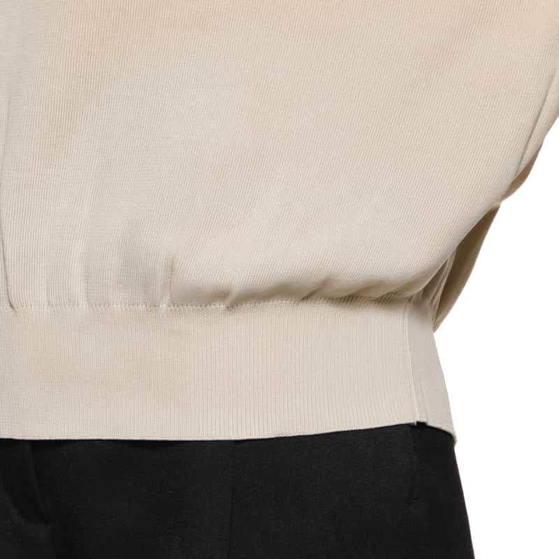 BARNEYS NEW YORK ウォッシャブル クルーネックニットプルオーバー LT BEIGE