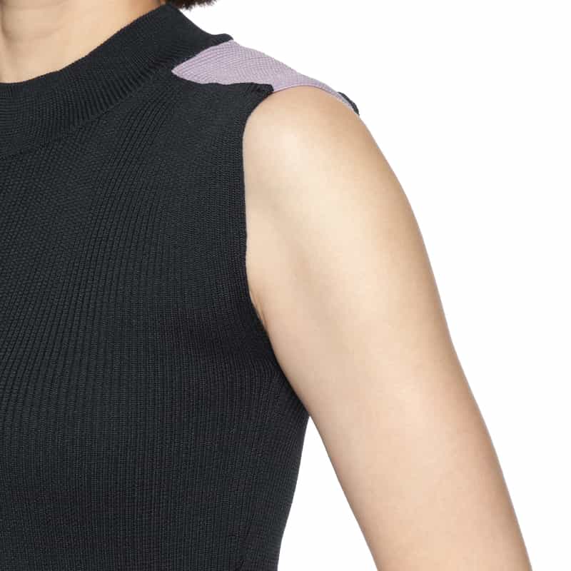 BARNEYS NEW YORK ウォッシャブル ノースリーブニットドレス PURPLE