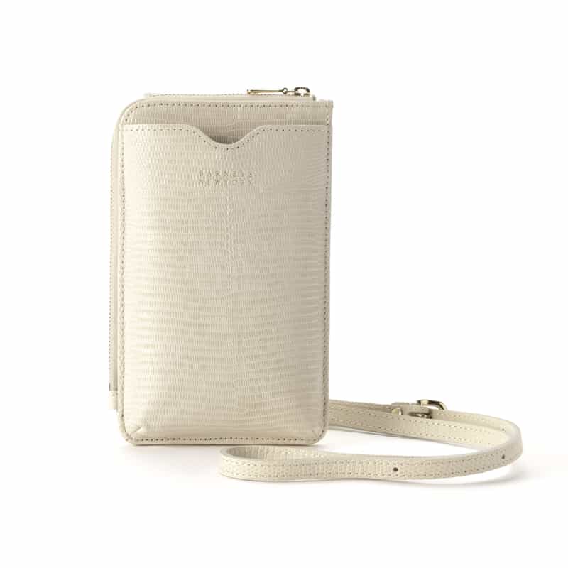 BARNEYS NEW YORK 型押しレザーフォーンバッグ IVORY