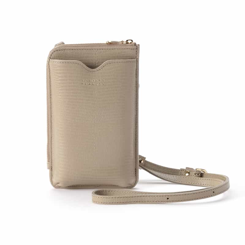 BARNEYS NEW YORK 型押しレザーフォーンバッグ BEIGE