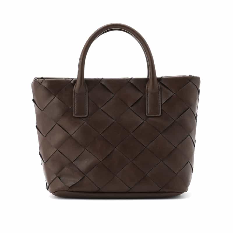 BARNEYS NEW YORK メッシュ編みミニトートバッグ BROWN