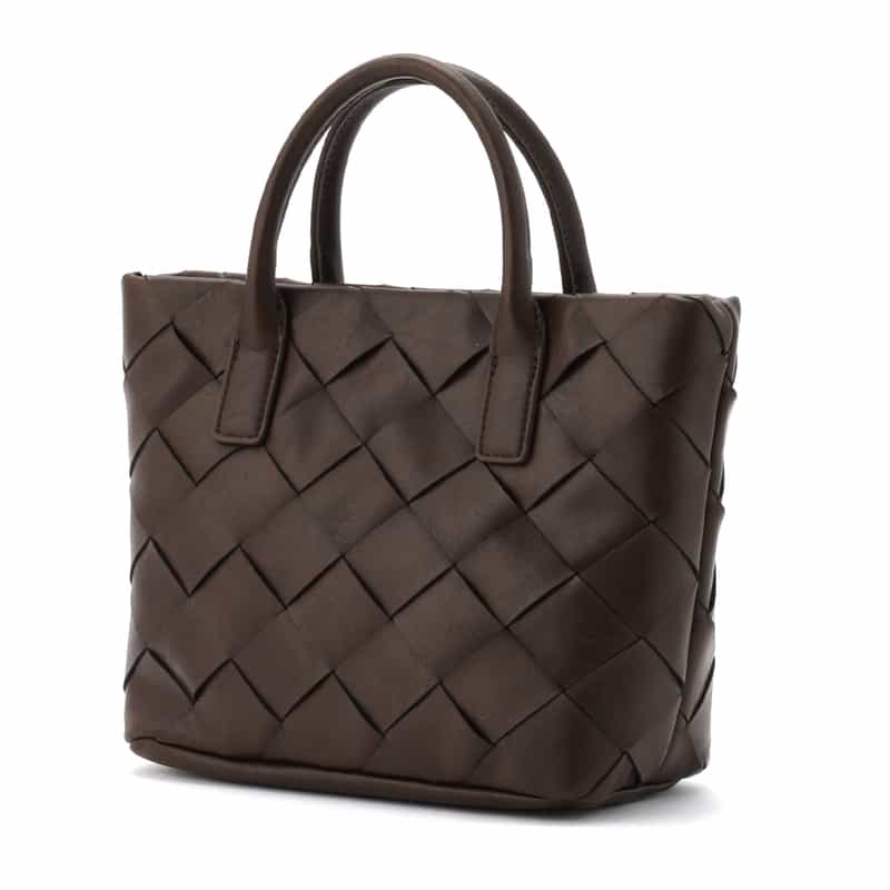 BARNEYS NEW YORK メッシュ編みミニトートバッグ BROWN