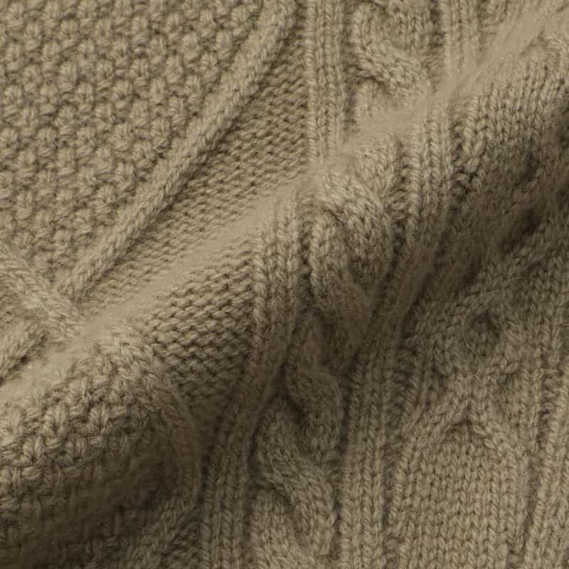 DAWEI DAWEI＜ダウェイ＞ ハーフスリーブ ケーブルニットプルオーバー BEIGE