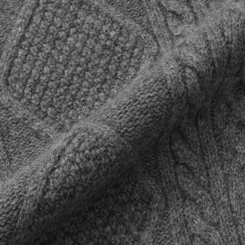 DAWEI DAWEI＜ダウェイ＞ ハーフスリーブ ケーブルニットプルオーバー GRAY