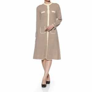 ウールカシミヤ素材 バイカラーニットドレス