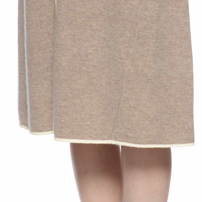 BARNEYS NEW YORK ウールカシミヤ素材 バイカラーニットドレス BEIGE