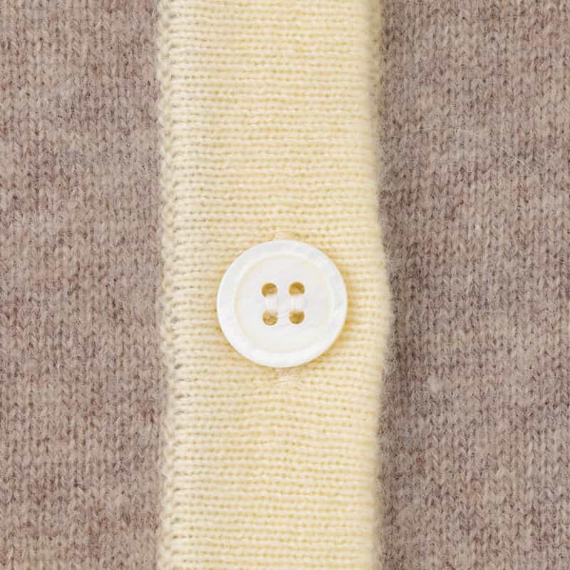 BARNEYS NEW YORK ウールカシミヤ素材 バイカラーニットドレス BEIGE