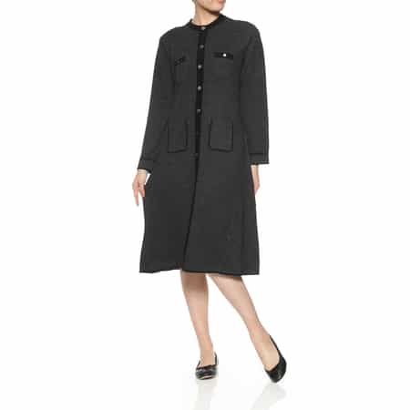 ウールカシミヤ素材 バイカラーニットドレス