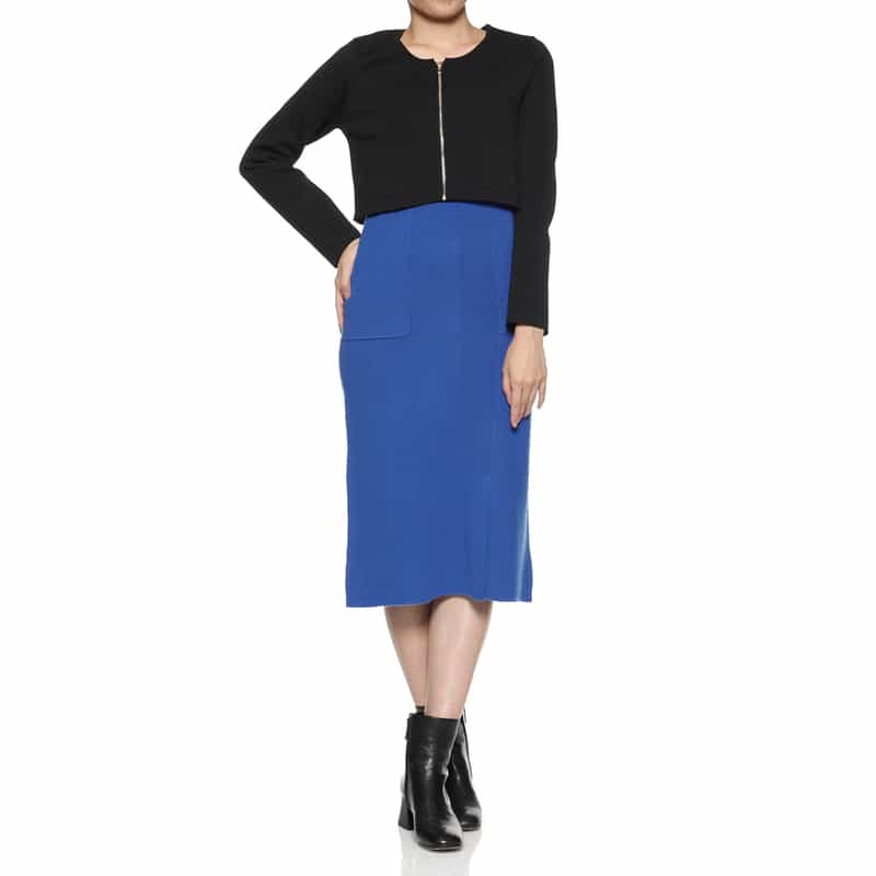 BARNEYS NEW YORK ウールカシミヤ ニットスカート BLUE