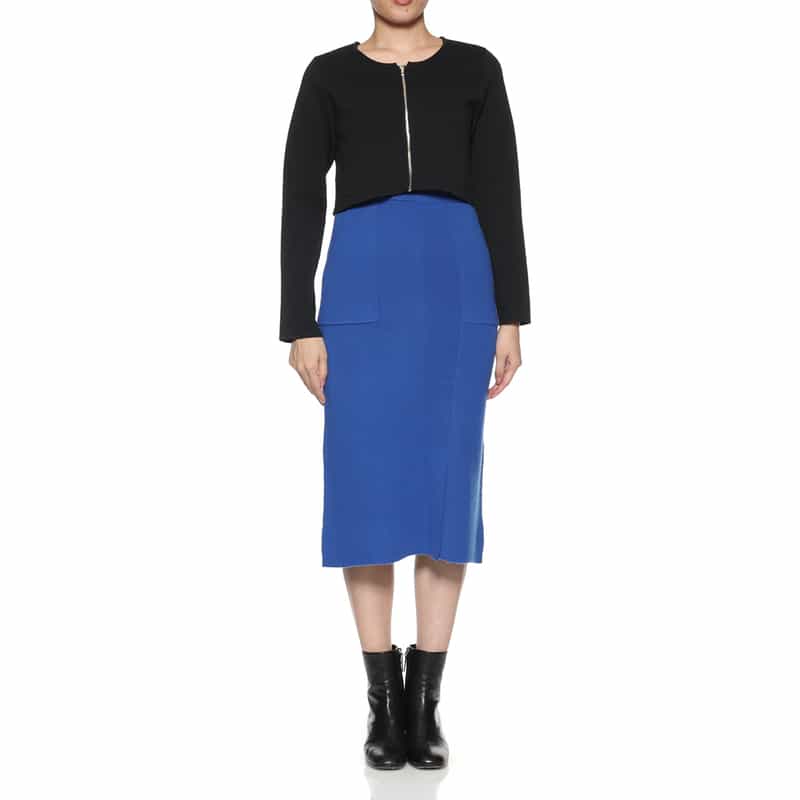 BARNEYS NEW YORK ウールカシミヤ ニットスカート BLUE