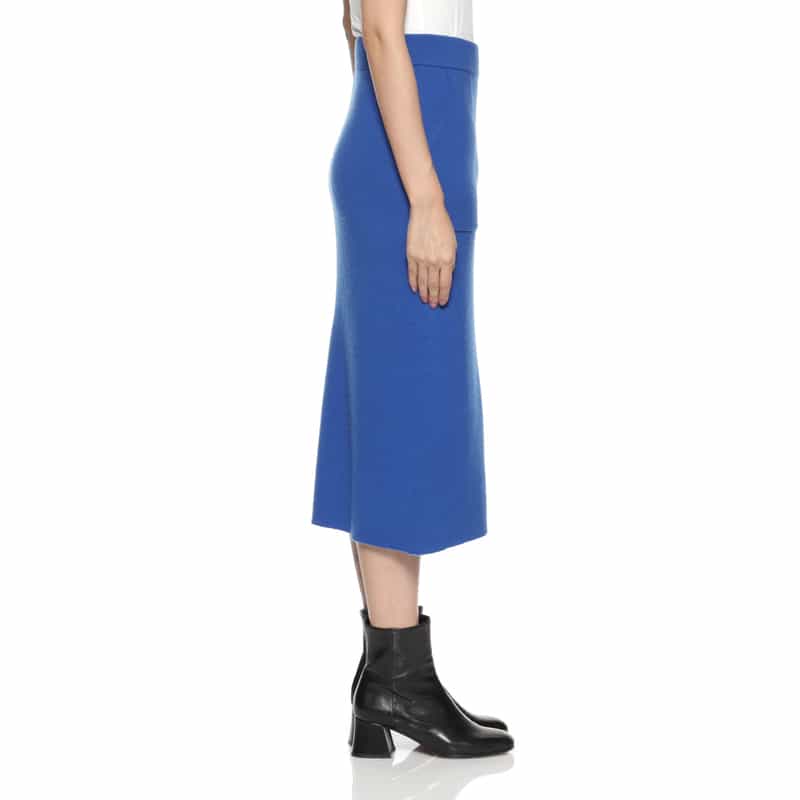 BARNEYS NEW YORK ウールカシミヤ ニットスカート BLUE