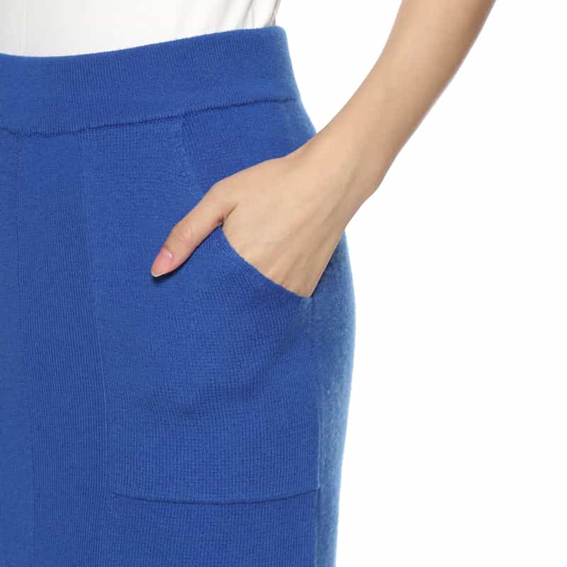 BARNEYS NEW YORK ウールカシミヤ ニットスカート BLUE