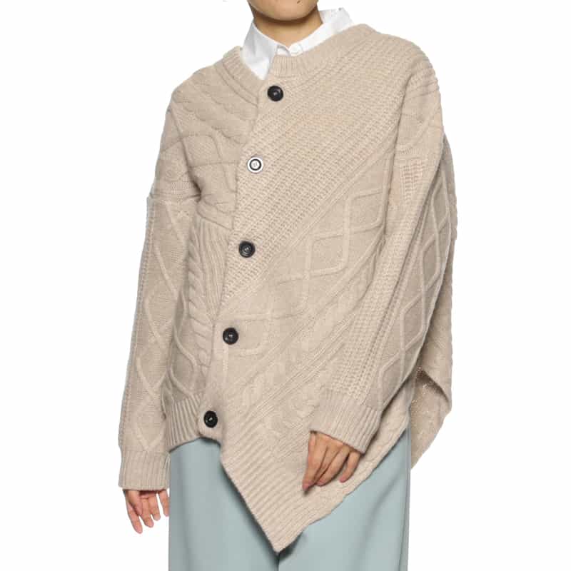 DAWEI DAWEI＜ダウェイ＞ ケーブルニットカーディガン BEIGE