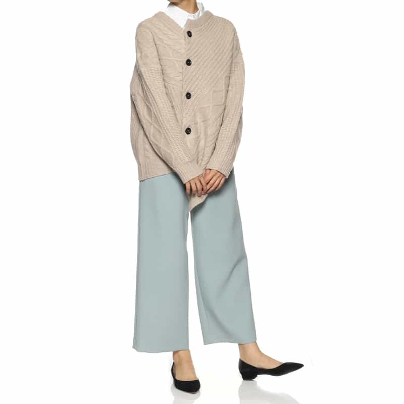 DAWEI DAWEI＜ダウェイ＞ ケーブルニットカーディガン BEIGE