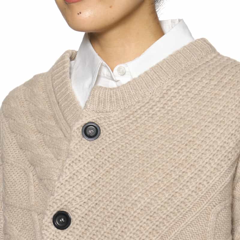 DAWEI DAWEI＜ダウェイ＞ ケーブルニットカーディガン BEIGE