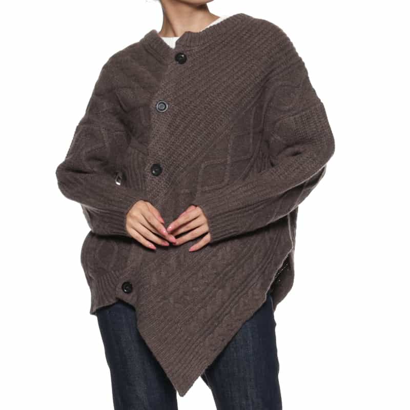 DAWEI DAWEI＜ダウェイ＞ ケーブルニットカーディガン BROWN