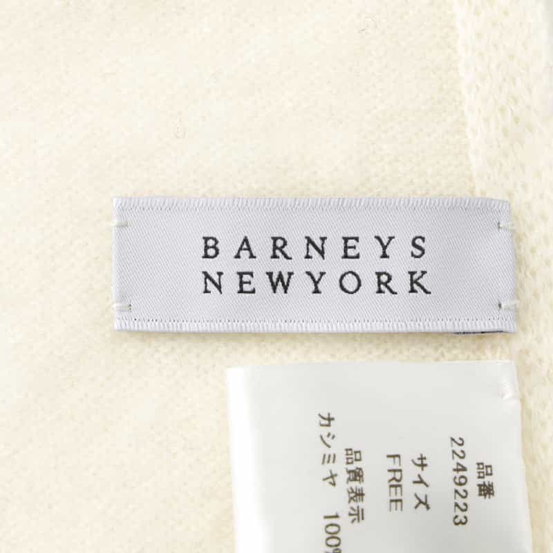 BARNEYS NEW YORK カシミヤニットスカーフ WHITE