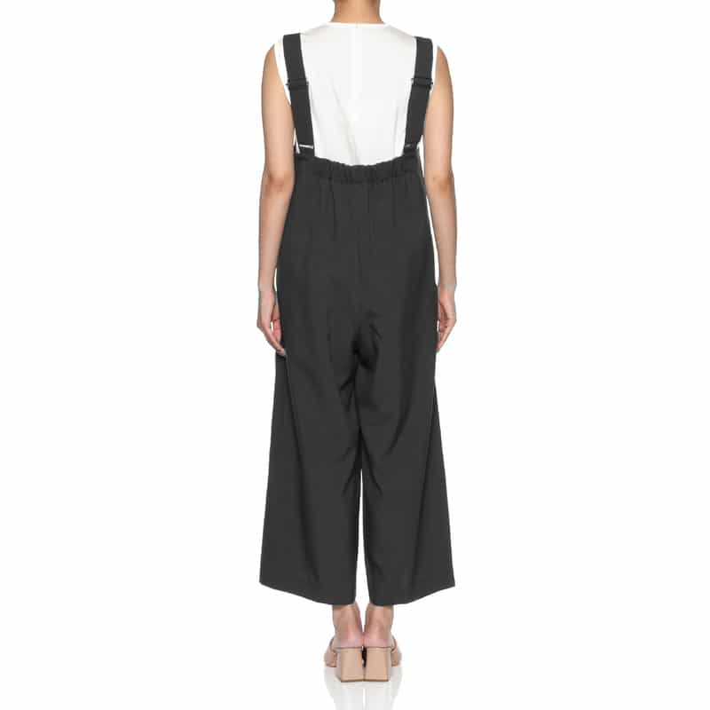 BARNEYS NEW YORK ウォッシャブル ジップアップオールインワン DARK GRAY