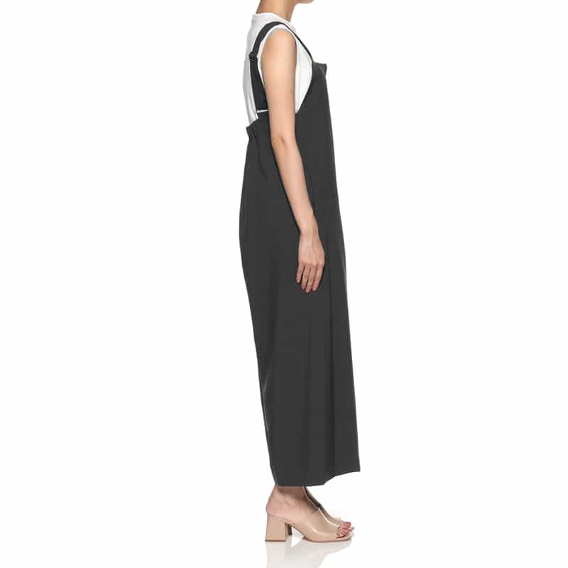 BARNEYS NEW YORK ウォッシャブル ジップアップオールインワン DARK GRAY