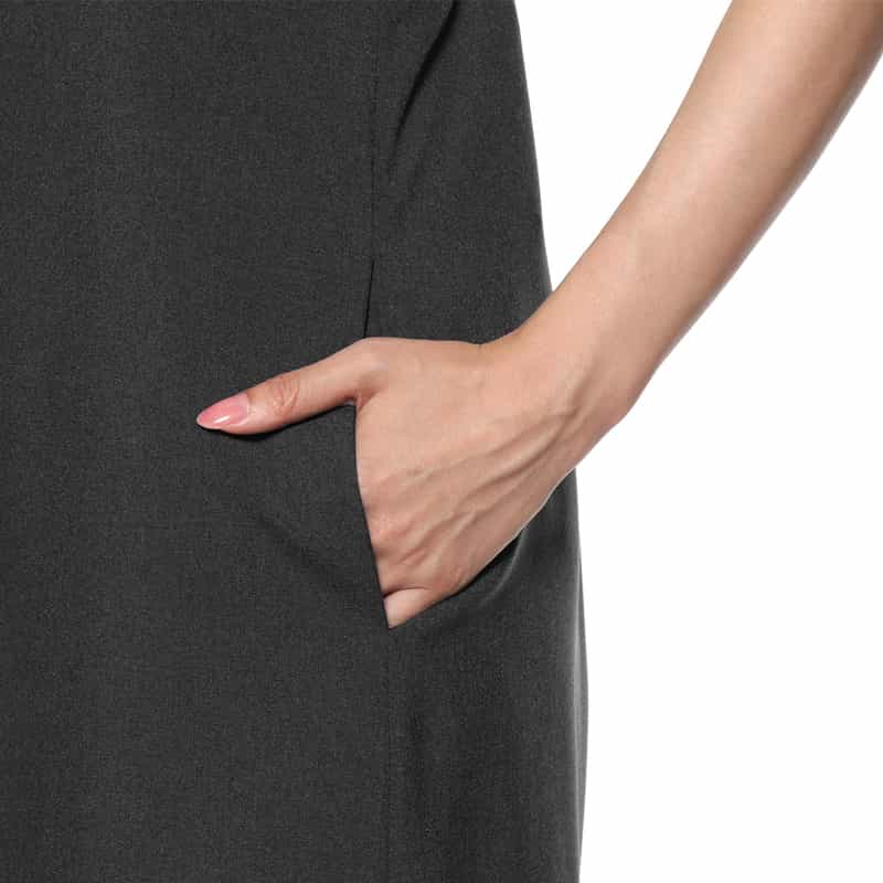 BARNEYS NEW YORK ウォッシャブル ジップアップオールインワン DARK GRAY