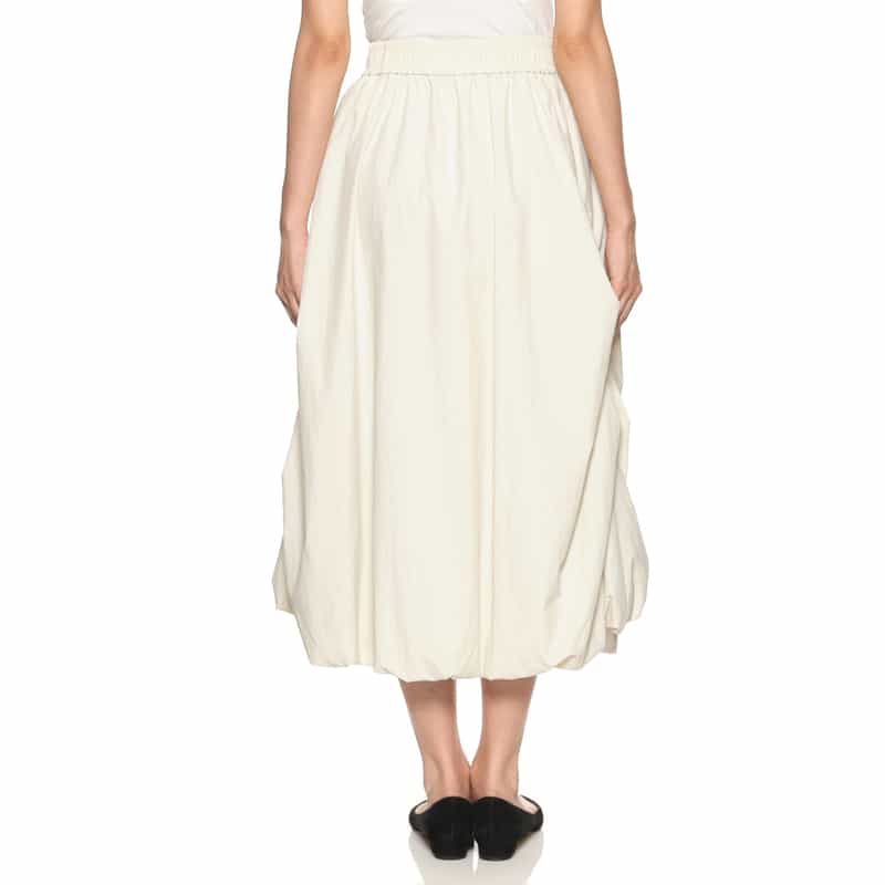BARNEYS NEW YORK ウォッシャブル ギャザーバルーンスカート IVORY
