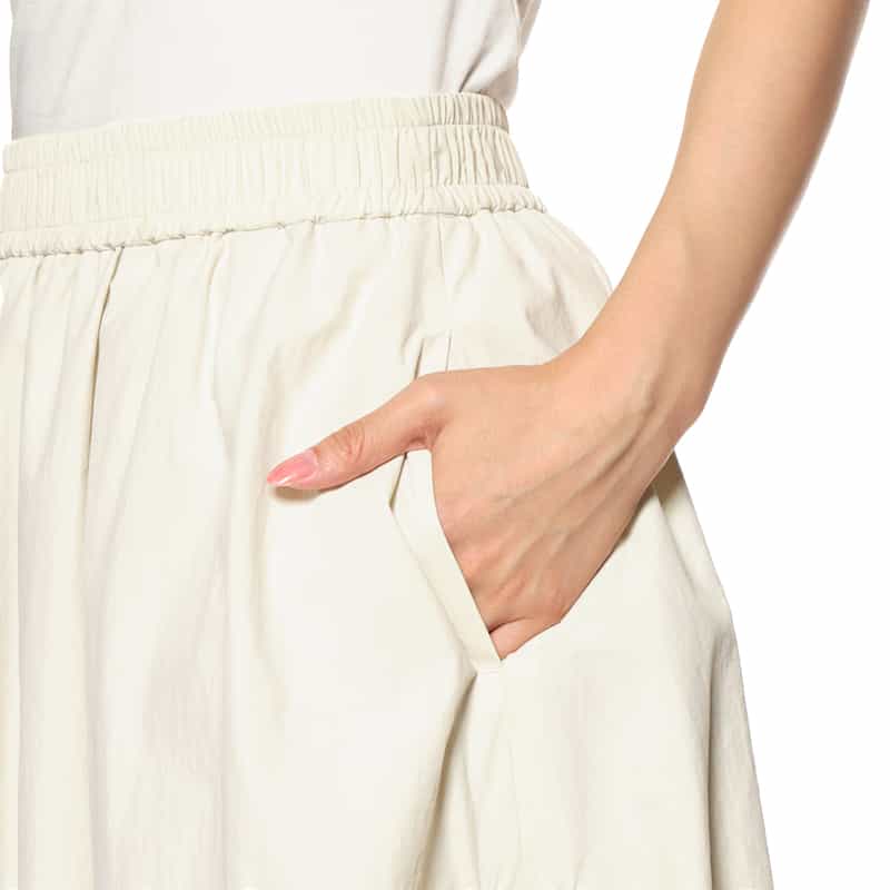 BARNEYS NEW YORK ウォッシャブル ギャザーバルーンスカート IVORY