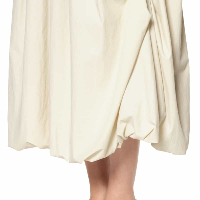 BARNEYS NEW YORK ウォッシャブル ギャザーバルーンスカート IVORY