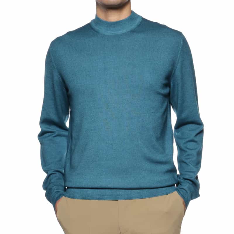 CRUCIANI CRUCIANI＜クルチアーニ＞ モックネックニットプルオーバー TURQUOISE
