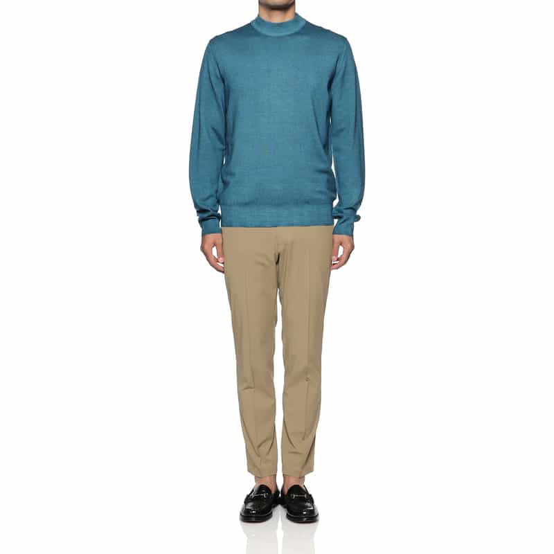 CRUCIANI CRUCIANI＜クルチアーニ＞ モックネックニットプルオーバー TURQUOISE