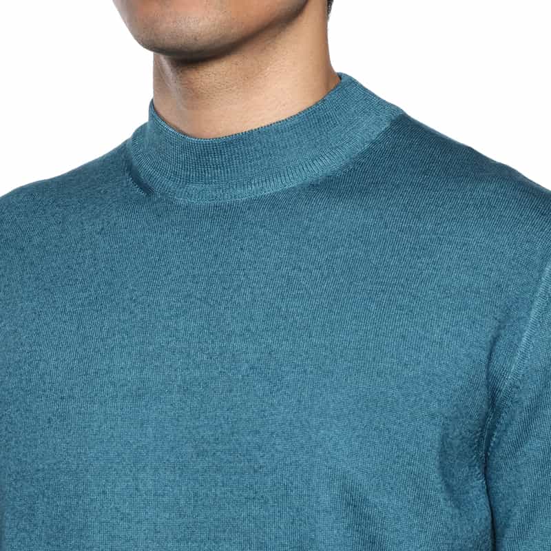 CRUCIANI CRUCIANI＜クルチアーニ＞ モックネックニットプルオーバー TURQUOISE