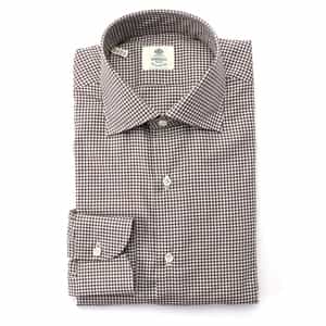 LUIGI BORRELLI<ルイジボレッリ> ギンガムチェック柄ドレスシャツ