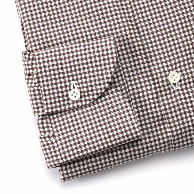 LUIGI  BORRELLI LUIGI BORRELLI＜ルイジボレッリ＞ ギンガムチェック柄ドレスシャツ BROWN