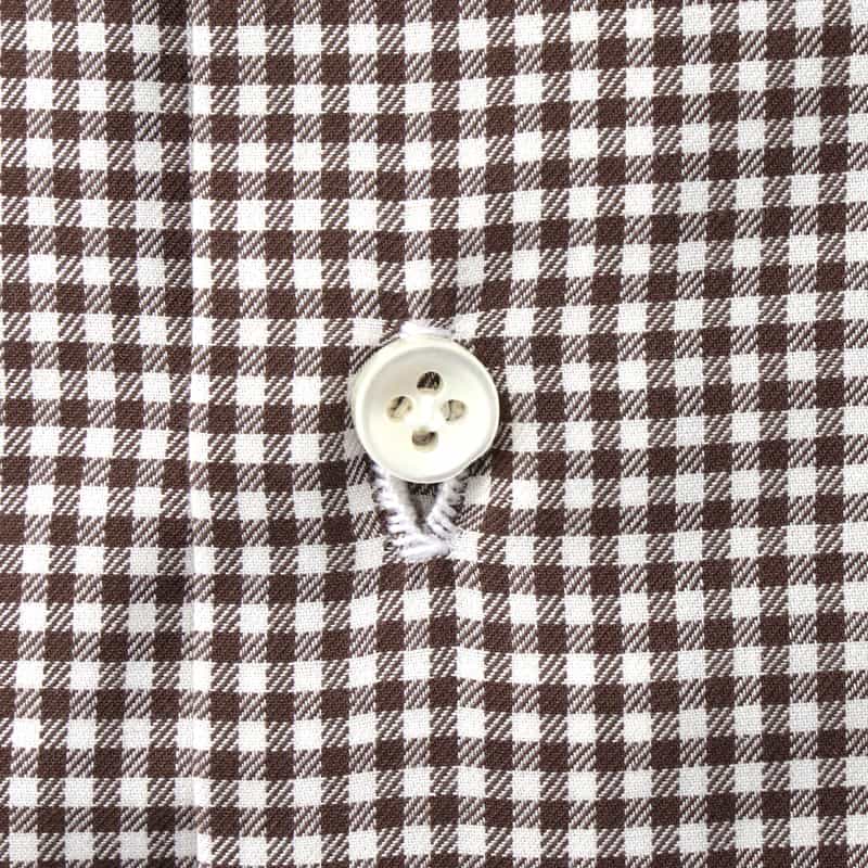 LUIGI  BORRELLI LUIGI BORRELLI＜ルイジボレッリ＞ ギンガムチェック柄ドレスシャツ BROWN