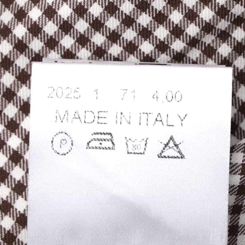 LUIGI  BORRELLI LUIGI BORRELLI＜ルイジボレッリ＞ ギンガムチェック柄ドレスシャツ BROWN