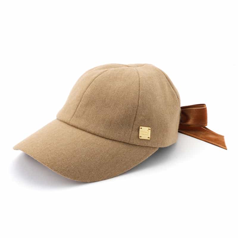 ATHENA NEW YORK ATHENA NEW YORK＜アシーナ ニューヨーク＞リボン付きキャップ "KELLY" LIGHT BROWN